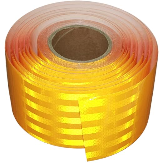 Non Fading Reflective Tape Yellow 4 inch Wide, Outdoor Waterproof High Visibility Safety Warning Adhesive Stickers Strips (166 feet)