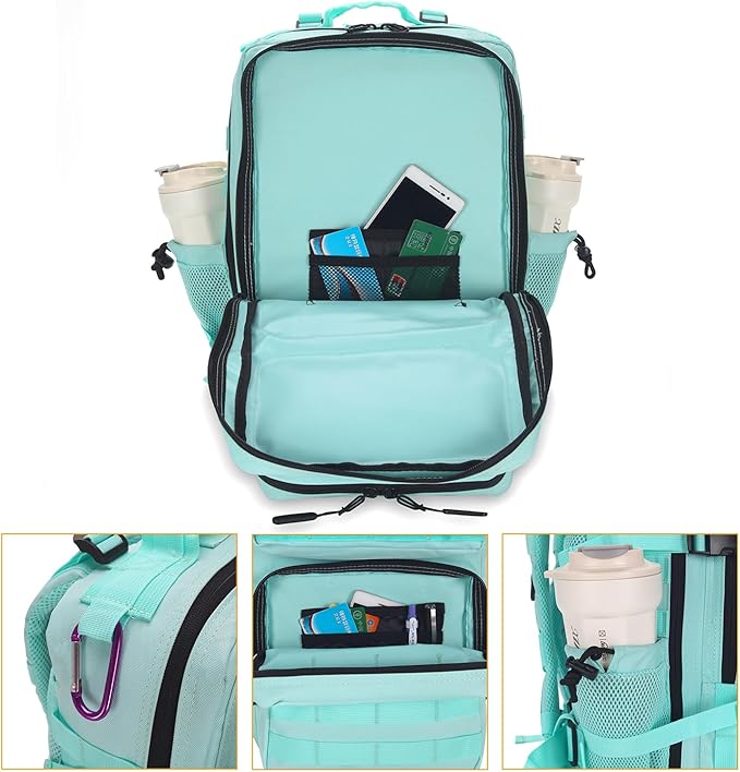 25L Tactical Backpack for Men and Women Military Backpack Small Assault Pack Molle Backpack Bug Out Bag Travel Rucksack Daypack (Mint Green)