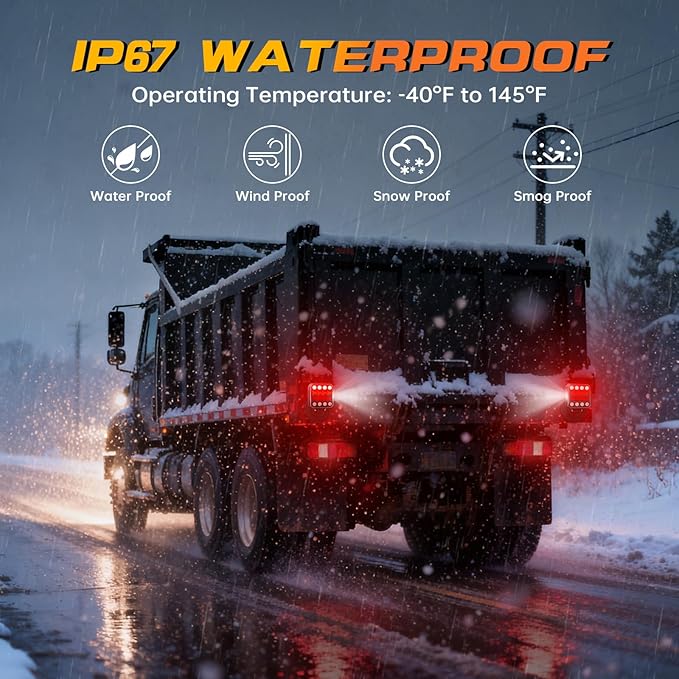 Wireless Trailer Lights, Rechargeable Magnetic LED Trailer Lights with Reverse Light, Portable Wireless Tow Tail Light Kit for Trucks, Boats, RVs, Campers, IP67 Waterproof