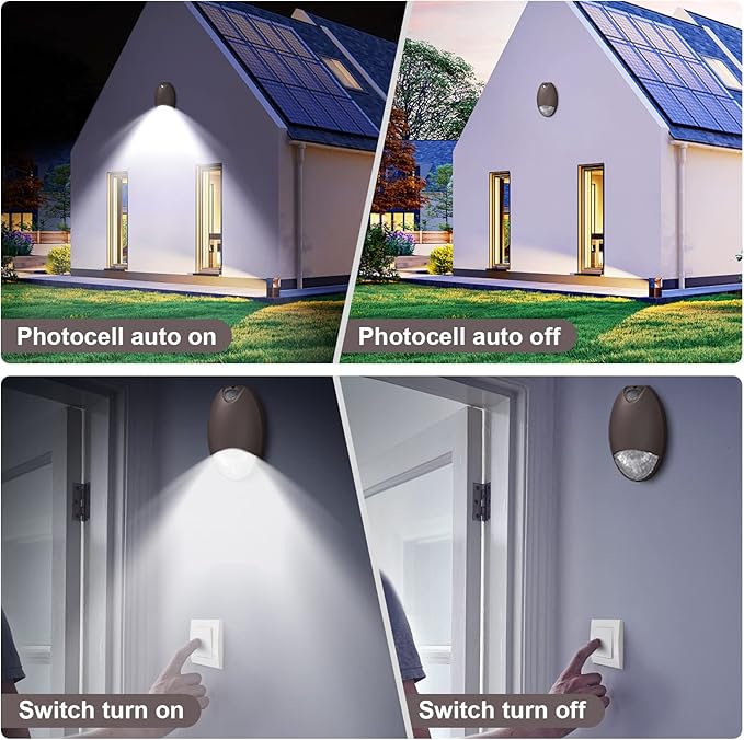 Outdoor Led Emergency Light with Battery Backup Photocell Sensor Self Test Diagnostics, Aluminum Exterior Waterproof Commercial Wall Pack Emergency Lighting Fixtures 120-277VAC UL Certified (2 Pack)