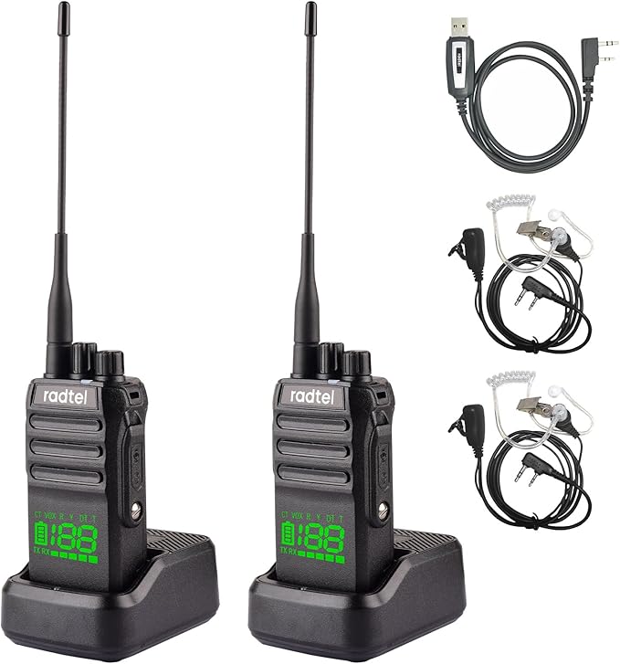 Radtel RT-493 GMRS Radio 10W IP67 Waterproof Handheld, 199 CH Long Range Two Way Radio for Adults, GMRS Repeater Capable, UHF Scanning & Receiving, 2800mAh Type-C Charging (2 Pack)