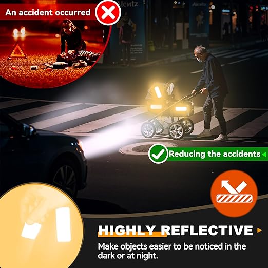20 Pcs Super Reflection Reflective Stickers Made of 3M 823i, Safety Reflective Tape for Car Bike Mailbox Helmet, Black Conspicuity Tape Outdoor Waterproof 3.15" X 1.18"
