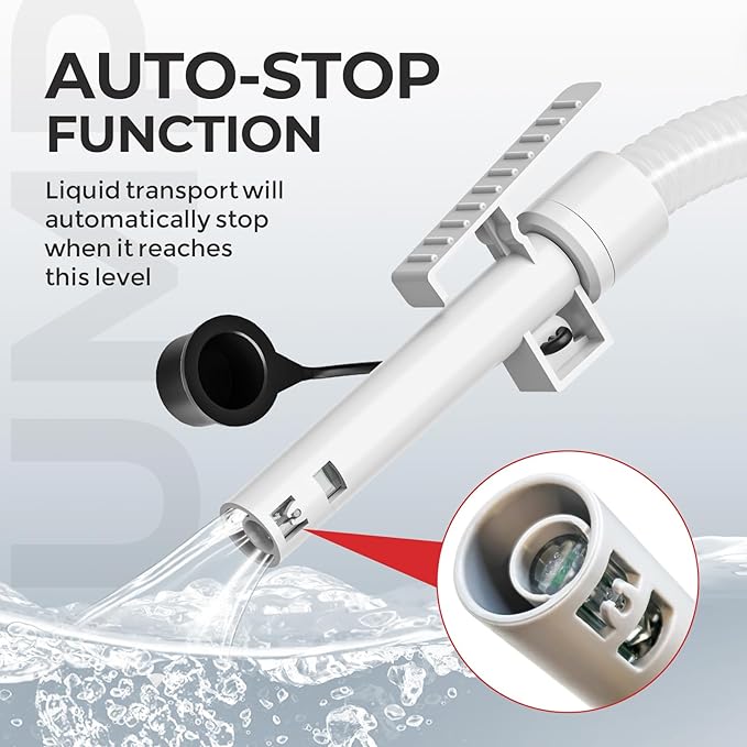 Automatic Fuel Transfer Pump, Fast 3.2 GPM Flow Gas Transfer Pump with Auto Stop Sensor Fuel Gas Can Pump, Rechargeable Lithium-Ion Battery Gas Pump, Red