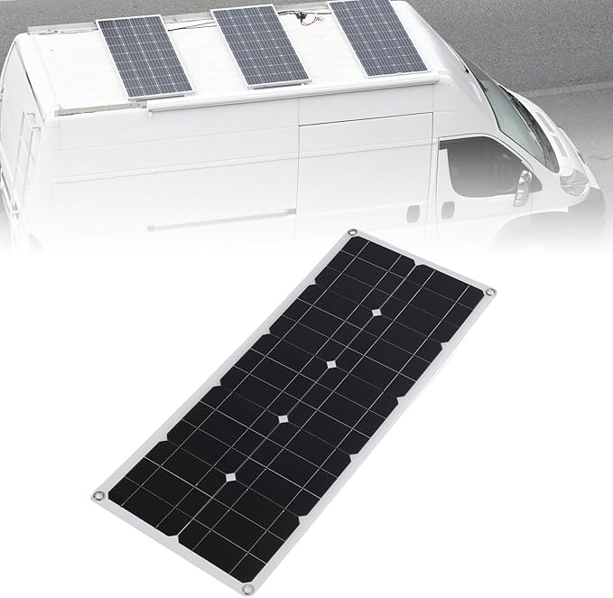 Asixxsix Solar Panel Kit, 100W OBD Plug Solar Charge Controller Foldable Panel Energy Storage Flexible, Monocrystalline Kit for Outdoor RV Boat