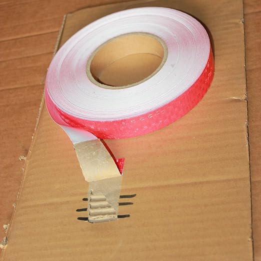 Red Reflective Tape Outdoor Waterproof 1 inch Wide, High Visibility Warning Industrial Marking Tape, Safety Stickers (168 feet)