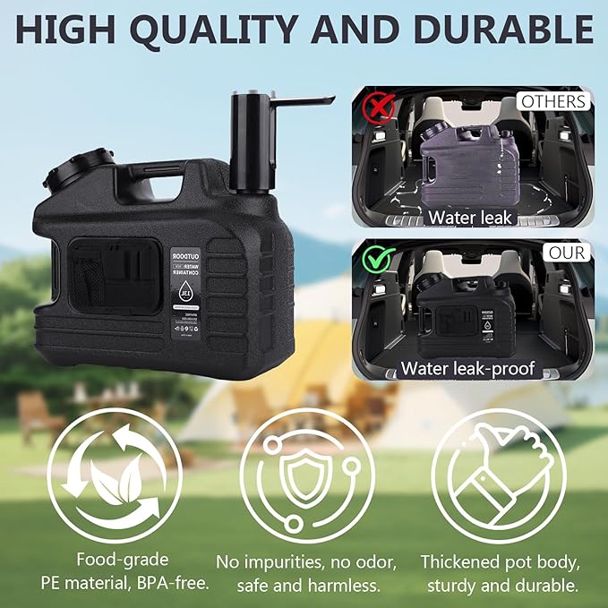 ASIEIT 3 Gallon/5 Gallon Water Jug with Spigot, Portable Water Tank BPA Free, Leak-Proof Water Containers for Camping Water Storage Containers for Emergency Outdoor Hiking Picnic, Green/Yellow/White
