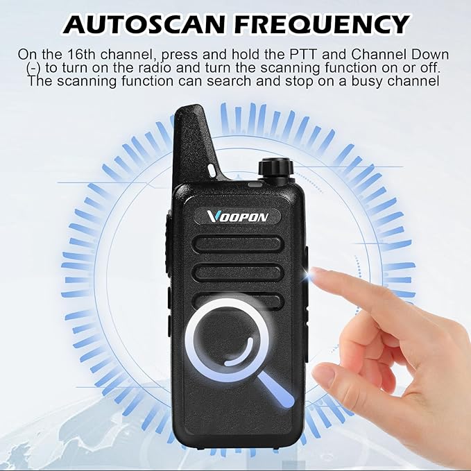Rechargeable Walkie Talkies for Adults 22 FRS Channels Two-Way Radios with Earpieces Long Range VOX Mini Transceivers for Business Company USB Charger for Camping Hiking Church Shop (10 Pack)