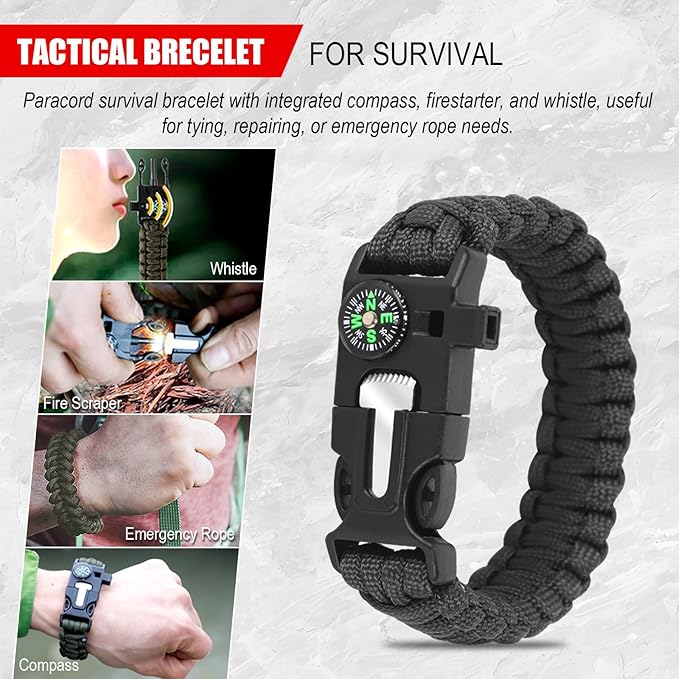 Gifts for Men Christmas 146Pcs Survival Kit First Aid Kit, Emergency Kit with Survival Tools, Medical Supplies for Camping, Travel, Outdoor Adventure