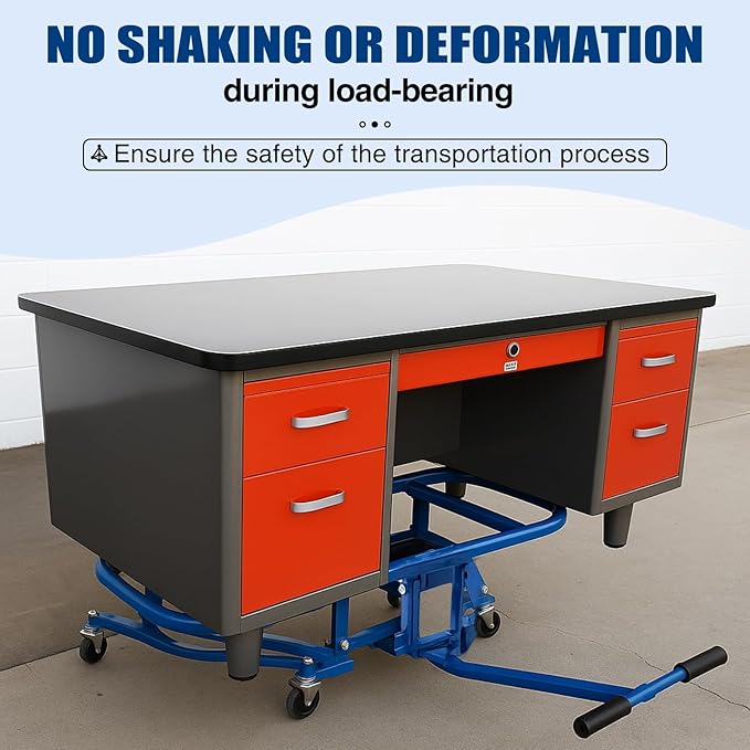 Steel Desk Easy Lift Desk Mover 33 x 22 x 34.5 Inches, 600 Lb, for Transporting Furniture Machinery Appliances
