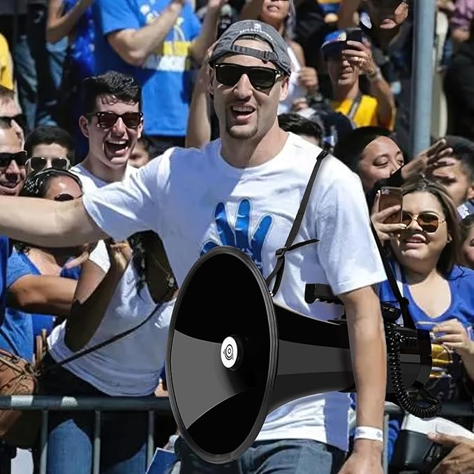 My Mealivos75W 2000 Professional Yard Sound Range Heavy PA Bullhorn Megaphone Speaker, Adjustable Volume, Loud Hand Held Megaphone, Outdoor Activities, Coaching, Football, Baseball, Hockey…