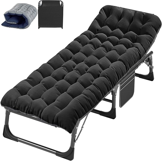 ABORON Heavy-Duty Folding Guest Bed for Adults, 500lb Capacity, Portable Extra Cot with 1226D Double Layer, Ideal for Indoor Guest Stays & Temporary Home Use