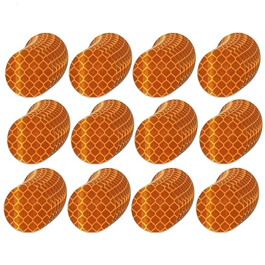 Orange Reflective Stickers 1-inch Diameter Round Reflector, Outdoor Waterproof High Visibility Warning Adhesive Tape (120 Pcs)