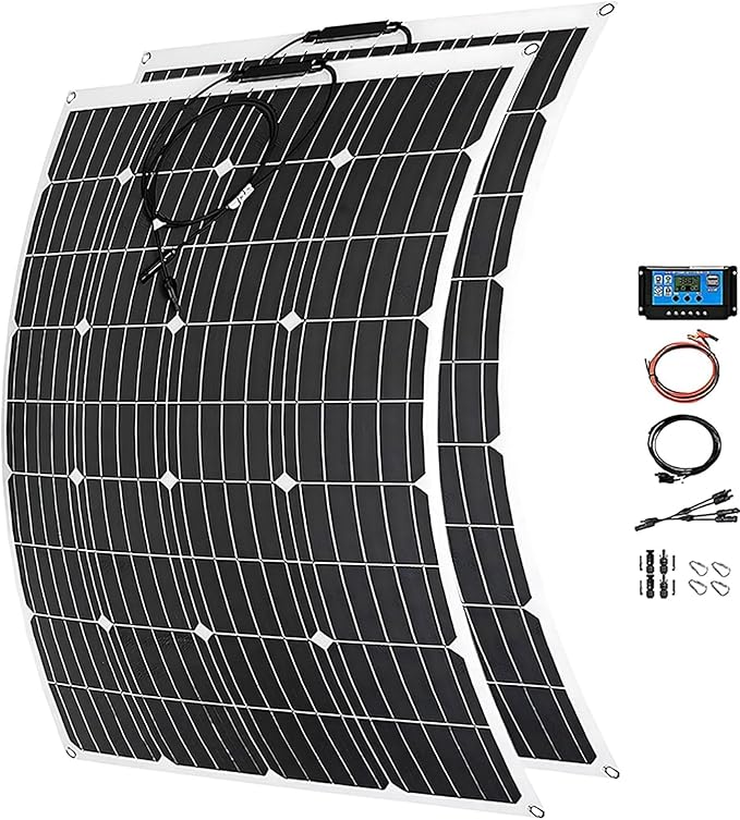 1000 Watt Flexible Solar Panel for RV, 2 × 500 Watt 12 Volt Solar Power Panel Kit with 40A Solar Charge Controller Monocrystalline Solar Panels for Camping Off Grid Car Battery Charging Boat