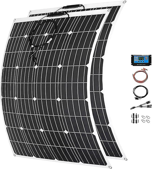 1000 Watt Flexible Solar Panel for RV, 2 × 500 Watt 12 Volt Solar Power Panel Kit with 40A Solar Charge Controller Monocrystalline Solar Panels for Camping Off Grid Car Battery Charging Boat
