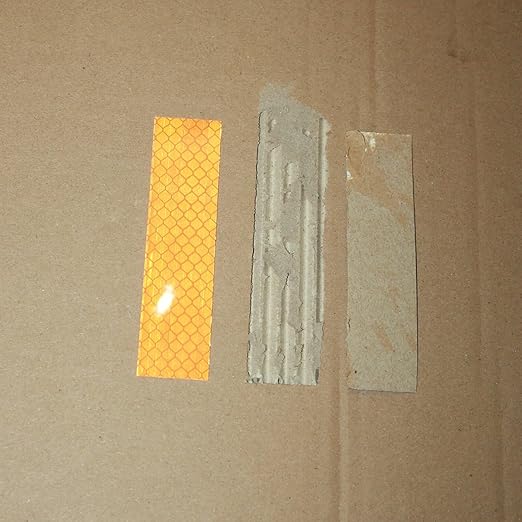 Non Fading Orange Reflective Stickers 1 inch X 4 inch, Outdoor Waterproof High Visibility Warning Safety Adhesive Reflector Tape (50 Pcs)