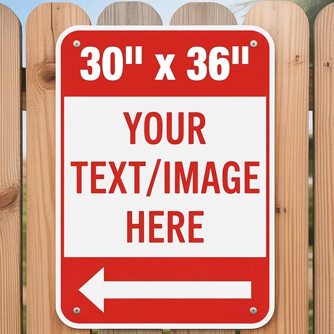 Customized Metal Signs Outdoor - 30x36 inch 0.04 Aluminum Rust-Proof, Reflective Option, Single/Double Sided, Perfect for Business, Home & Office