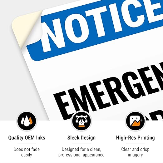 Notice Emergency Supply Storage Sign, 10x7 Inches, 4 Mil Vinyl Decal Stickers Weather Resistant, Made in USA by Sigo Signs