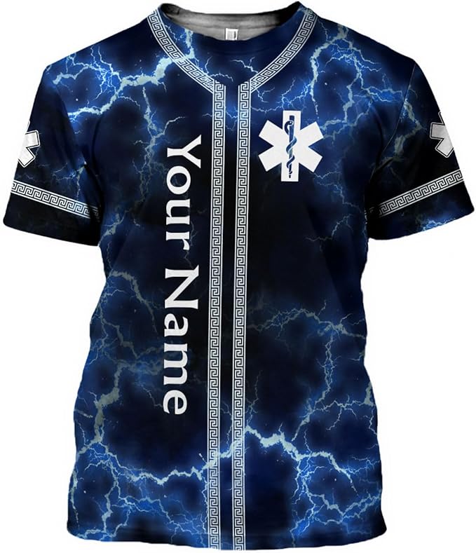 Personalized EMT 3D Shirt, EMT 3D Hoodie, 3D EMS Hoodies for Men, Medical Uniforms EMS Shirt, Emergency Medical Service Shirt