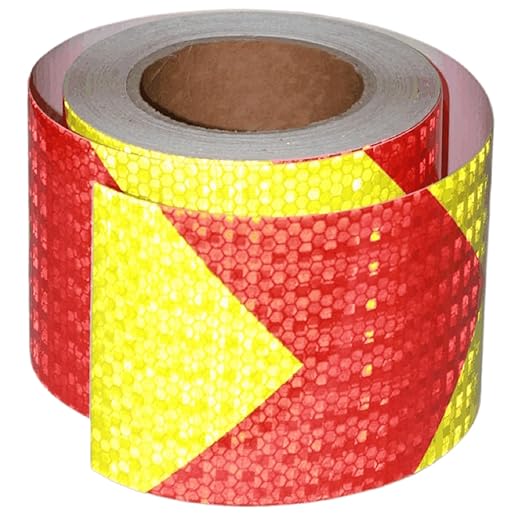Reflective Tape 4 inch X 66 feet, Outdoor Waterproof Hazard Conspicuity Safety Warning Industrial Marking Tape