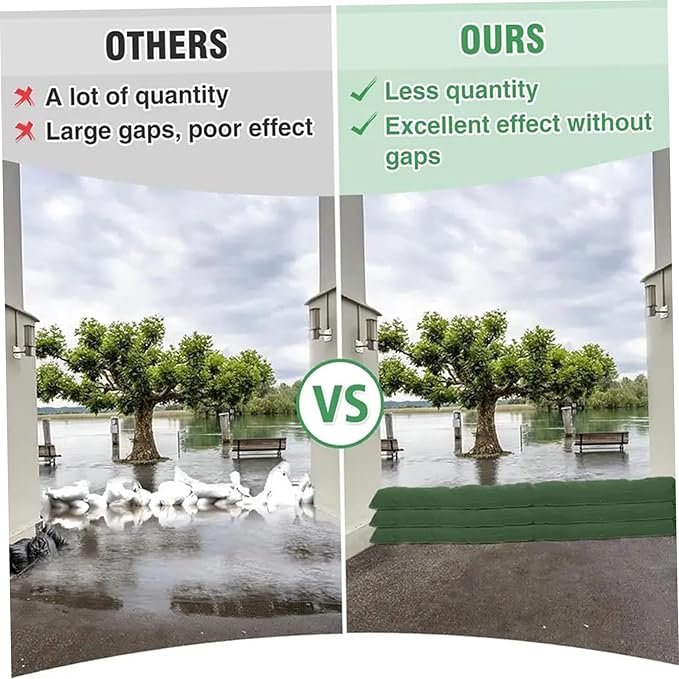 Sand Bags for Flooding 4Pcs Reusable Flood Barrier, 47.2x7.5 Inch Canvas Flood Water Barrier, Suitable for Indoor and Outdoor