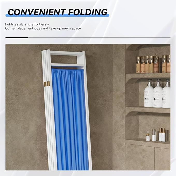 Medical Privacy Screen on Wheels, Foldable Medical Room Divider with Lockable casters, Waterproof Nylon Panel, Portable Privacy Screen for Room, Easy to Clean (White 4 Panels)