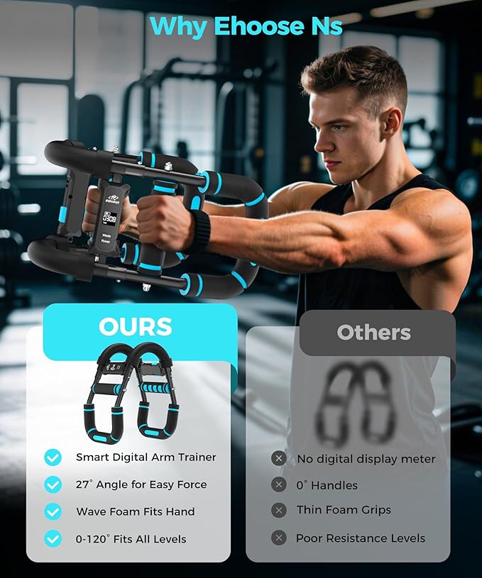 Twister Arm Trainer, Adjustable 5 Resistance Levels (40-130 lbs) Chest & Arm Workout Equipment for Men & Women, Ergonomic Home Gym Strength Trainer with Anti-Slip Handles & Carry Bag