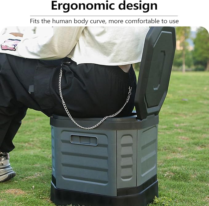 Portable Camping Toilet, Portable Travel Folding Toilet with Lid for Adults and Kids, Portable Potty for Camping, Hiking, Car Travel,Truck, RV, Boating, Road Trips, Beach