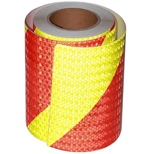 Industrial Reflective Tape 8 inch Wide, Outdoor Waterproof High Visibility Safety Warning Adhesive Strips (66 feet)