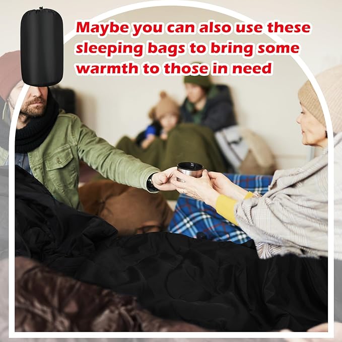 Macarrie 12 Pack Camping Sleeping Bags for Adults Bulk Cold Weather Kids Sleeping Bag Homeless Lightweight Waterproof Compression Sack for Backpacking Traveling Hiking Outdoor