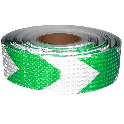 Reflective Tape Green White 3 Inch x 168 Feet, Outdoor Waterproof Conspicuity Strong Adhesive Reflector for Vehicles Trailers