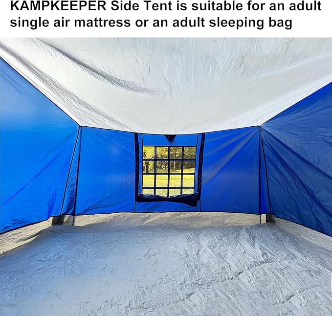KAMPKEEPER Side Tent,Camping Tent for 10' x 10' Pop Up Canopy, Easy Set Up Gazebo,Compatible with 10' Wide Canopy Tents（Blue）