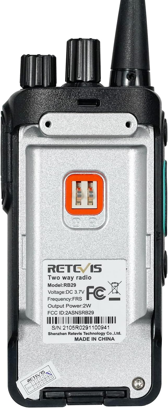 Retevis RB29 2 Way Radio Long Range,Two Way Radios with Waterproof Shoulder Mic,USB Charging Base,Rugged Walkie Talkies Rechargeable for Business Worksite Construction Site Industrial(4 Pack)