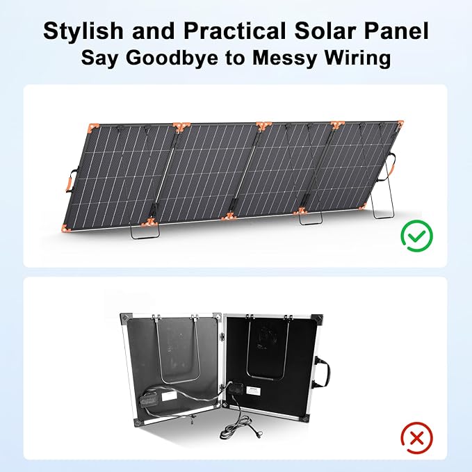 400W Bifacial Portable Solar Panel, 33V Lightweight Foldable Solar Charger for Power Station, IP68 Waterproof 23.5% High Efficiency with Adjustable Kickstands for Camping RVs Home Backup