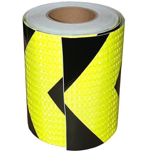 Industrial Reflective Tape 8 inch Wide, Outdoor Waterproof High Visibility Safety Warning Adhesive Strips (66 feet)