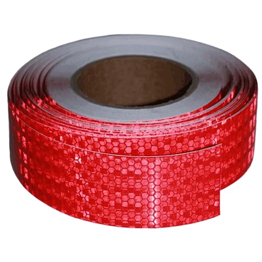 Industrial Reflective Tape Red 2 inch for Bikes, Outdoor Waterproof High Visibility Safety Warning Adhesive Stickers Strips (66 feet)