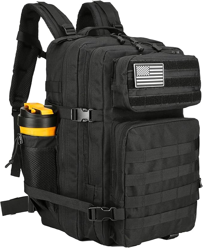 45L Tactical Assault Backpack 3 day assault pack with Molle Waterproof backpack Rucksack for Tactical Backpacks (Black-2)
