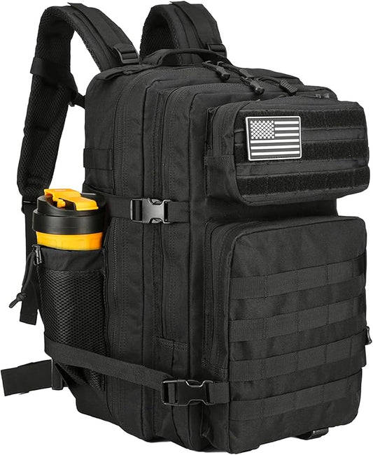 45L Tactical Assault Backpack 3 day assault pack with Molle Waterproof backpack Rucksack for Tactical Backpacks (Black-2)
