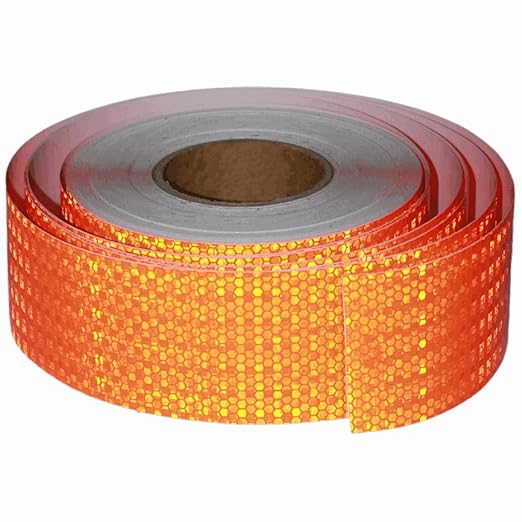 Orange Reflective Tape Outdoor Waterproof 3 inch Wide, High Visibility Industrial Marking Tape, Safety Adhesive Stickers (168 feet)