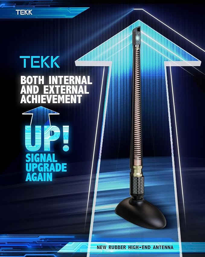 TEKK Carbon Fiber Short Antenna Compatible with FJ Cruiser 2007-2015/7.9 Inches Premium Flexible Rubber/Designed for Enhance FM/AM Radio Signal Reception