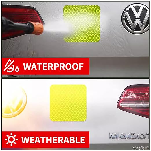 Reflective Stickers Made of 3M DG3,Super Reflection, Safety Reflective Tape for Car Trailer Truck Bike Motorcycle, 20 Pcs Fluorescent Yellow-Green Outdoor Waterproof 3.15" X 1.18"