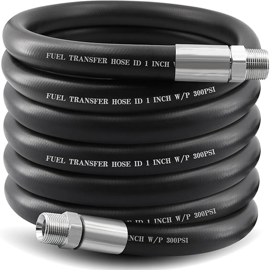 1" Fuel Transfer Hose 20FT,Farm Pump Hose with Male NPT Fittings for Gasoline,Diesel,Biodiesel…