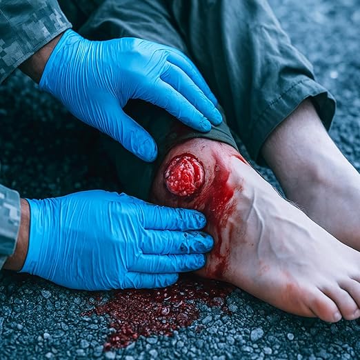 Ankle Wound Packing Trainer Sleeve, GSW Stop The Bleed Laceration Simulation for Hemostasis Practice, Realistic First Aid & Emergency Response Demonstration