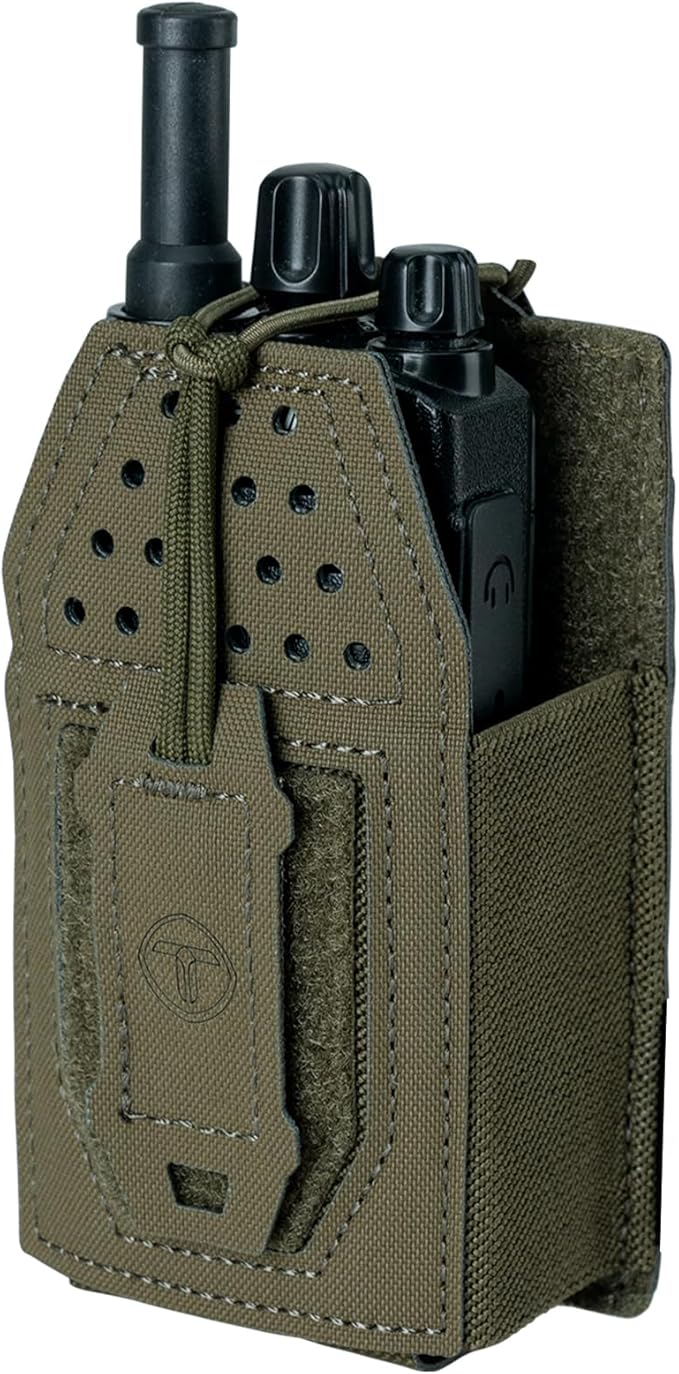 Tactical Radio Holster Molle Radio Pouch Universal Radio Holder For Walkie Talkie Motorola BaoFeng UV-5R BF-F8HP Adjustable Storage Rifle Magazine Pouch(Ranger Green)