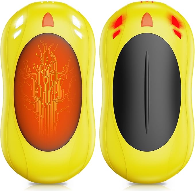 2 Pack Hand Warmers Rechargeable, 6000mAh AI Smart Chips Hand Warmers, Long Lasting Portable Heater for Christmas Xmas, Golf, Hunting Gear, Camping Accessories