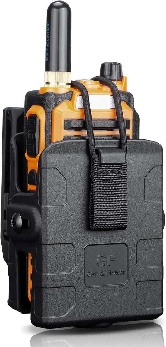 Universal Radio Holster with Belt Clip Compatible with Motorola APX6000 XTS5000 XTS2500, Kenwood TK-2000, Hytera PD700 PD782, Hard Shell Two-Way Radio Holder for 1.5–2'' Belts, Adjustable Fit