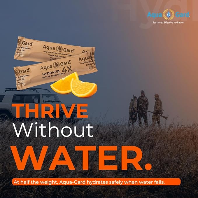 Aqua-Gard Emergency Water Gel - Survival Water Pouches for Disaster Relief | 200% More Effective Hydration | Emergency Water Pouches for Water Emergency Kit Supply for Extreme Conditions (10 Pack)