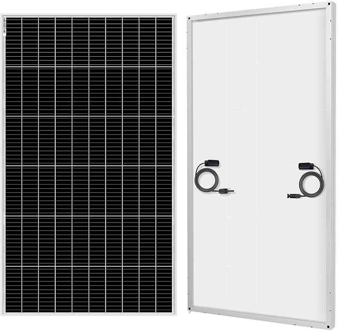 DOKIO 200W Monocrystalline Solar Panel 12V, Half-Cell High Efficiency Glass Module with Aluminum Frame, MC4 Connector, Pre-Drilled Holes for RV, Roof, Off-Grid Power