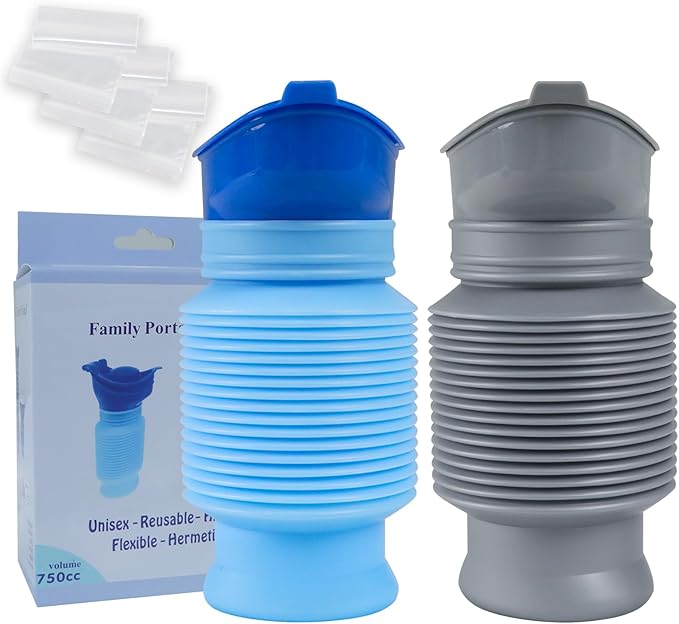 Pee Bottles for Men, Collapsible Urine Bottle 750ML, Portable Urinal for Women, Emergency Urinal Spill Proof Pocket Toilet for Car, Travel Urinals Potty for Camping, Traffic Jam, Road Trips, Hiking