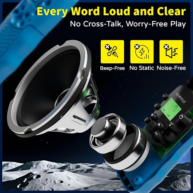 Rechargeable Walkie Talkies for Kids, Walkie Talkie Toys for Girls Boys, Xmas Gifts for Grandkids, Built-in Flashlight, Gifts for 3 4 5 6 7 8 9 10 Year Old Girl Boys, Kids Stocking Stuffers