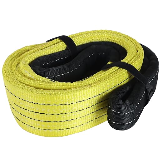 4" x6FT 2-Ply Heavy Duty Lifting Sling Straps 11200 lbs Vertical Lifting Straps with Flat Eyes, Recovery Tree Saver Strap for Hoisting, Winch, Truck, Towing Off-Road Vehicles, Equipment